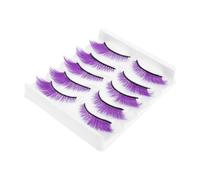 CLISPEED 5 Pairs Purple False Eyelashes for Makeup Enthusiasts, Natural Short Length with Reusable Design, Artificial Fiber Material, for Daily Use and Cosplay Events
