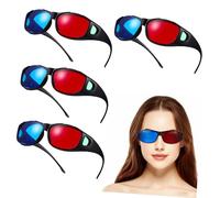 CLISPEED 5 Pcs Red and Blue Glasses Lightweight Plastic Anaglyph Eyeglasses for Movies Tv Games Clear Viewing Experience Comfortable Fit for Adults