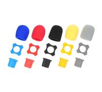 CLISPEED 5 Sets Microphone Covers with Anti-rolling Rings, Splash-proof Foam Sleeves in Black, Crimson, Navy, Gray, Yellow, Microphone Accessories for Live Performance and Recording