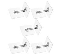 CLISPEED 5 Sets No Drill Anti Tip Furniture Anchors for Wardrobes and Cabinets, High Efficiency Fixation Acrylic and Stainless Steel Material, Secure Baby Proofing Strap Kit for Home