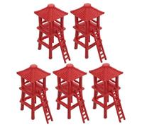 CLISPEED 5 Sets Plastic Look Out Tower Prop with Ladder for Sand Tables Soldier Scenery Country Landscapes Observation Displays Projects Decorations 18cm