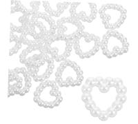 CLISPEED 50 pcs Heart-shaped Nail Charms with Artificial Pearls for DIY Nail Art Decor Easy to Apply Stylish Fingernail Accessories for Parties Birthdays Vacations and Special Occasions