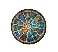 CLISPEED 500 Pieces Round Jigsaw Puzzle for Adults and Colorful Zodiac Educational Puzzle with Precise Cutting and Material Fun Family Activity