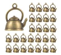 CLISPEED 50pcs Alloy Teapot Charms Vintage Style DIY Jewelry Pendants for Necklace Bracelet Crafting Accessories Ideas for Creative Handmade Projects