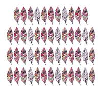 CLISPEED 50pcs Decorative Plume Buttons for Sewing Crafts, Wooden DIY Sewing Accessories with Assorted Colours and Easy to Use Design, for Sweaters and Overcoats