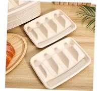 CLISPEED 50pcs Divided Taco Plates Bulk Pack Taco Holders with Raised Edges No Spill Leak Sturdy Lightweight Containers for Outdoor Events and Parties