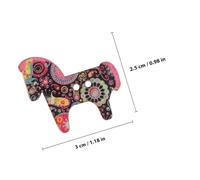 CLISPEED 50pcs Painted Wooden Horse Buttons for Sewing DIY Crafts Decorative Cardigan Buttons for Sweaters Bags and Clothing Accessories Cute Cartoon Design for Novelty Projects