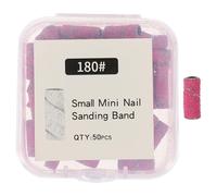CLISPEED 50Pcs Small Manicure Nail Sanding Bands 3.1Mm Grit 180 Pink Mini Nail Sanding Rings for Pedicure and Drill Use