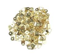 CLISPEED 50pcs Small Triangle D-Ring Hangers with Screws Copper-Coated Aluminum Alloy Single Hole Picture Frame Hooks for Photo Frames Cross-Stitch Home and Shop Use Sturdy Wear-Resistant