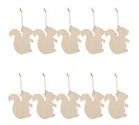 CLISPEED 50pcs Squirrel Shaped Blank Wood Cutouts for Crafts, Unfinished Wooden Animal Slices with Smooth Surface for Painting, for Personalizing Decor at Christmas and Birthday