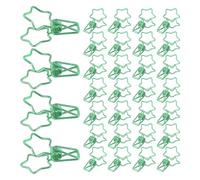 CLISPEED 50pcs Star Shaped Metal Paper Clips with Strong Clamping Power and Lasting Durability, Cute Green Decorative Clips for Office and School Paper Organizing Supplies