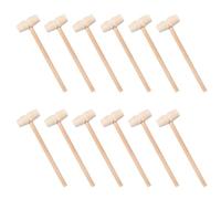 CLISPEED 50pcs Wooden Crab Hammer with Ergonomic Handle and Smooth Surface, Plastic Mini Mallet for Seafood Cracking and Cake Making, Suitable for Adults in Kitchen or Craft Use