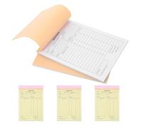 CLISPEED 5pcs 3-Part Carbonless Receipt Pads and Invoice Books for Small Business, 60-Page Paper Order Sheets, Convenient Writing and Streamlining Order Entry, for Managing Receipts