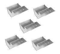 CLISPEED 5pcs Animal Bowl Metal Rabbit Feeder Metal Bunny Feeder Water Bowl for Bunny Crate Chicken Feeding Container Silver