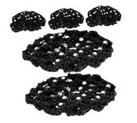 CLISPEED 5pcs Black Rhinestone Hair Bun Cover Net Breathable Hair Wraps for Nurses Dancers Ballet Accessories Women’s Decorative