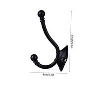 CLISPEED 5pcs Black Vintage Style Clothes Hanging Hooks Resistant Wall Mounted Coat Hangers for Bathroom Kitchen Door with Strong Load Capacity Easy Installation