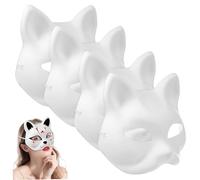 CLISPEED 5Pcs Blank Cat Masks for Painting DIY Paper Half Face Masks for Masquerade Parties Creative Crafts and Activities Easy to Color and Personalize