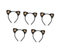 CLISPEED 5pcs Cat Ear Hairband Headdress for Cosplay Black Ears Headband Party Decor