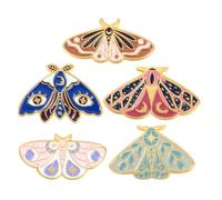 CLISPEED 5pcs Creative Alloy Brooch Set Butterfly Moth Insect Pins Colorful Enamel Clothing Lapel Pins Sweater Scarf Decoration for Women