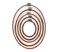 CLISPEED 5pcs Embroidery Hoop Retro Abs Wood Like Cross Stitch Frames Durable DIY Craft Circles for Sewing Lightweight Polished Rings for Embroidery Lovers and Picture Mounting