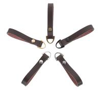 CLISPEED 5Pcs Genuine Leather Zipper Pull Charms for Jacket and Backpack, Replacement Zipper Pull Heads with Dual-Layer Leather, Brown Tone, Suitable for Clothing, Bags, and Shoes