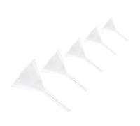 CLISPEED 5pcs Glass Triangle Filtering Funnels Set Temperature Resistant Lab Filling Funnels with Long Tube for Scientific and Laboratory Use 30/40/50/60/75mm