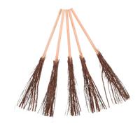 CLISPEED 5pcs Handmade Miniature Broomstick Toy Broomstick Witch Stick for Boys and Girls Miniature Cleaning Tools Realistic Witches Prop Diy Dollhouse Decor Tools for Craft Projects