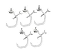 CLISPEED 5pcs Heavy Duty Aluminum Stage Light Truss Clamps Dual Hook Design for Tubes Bearing Hooks for Moving Head Lights Quick Assembly for Dynamic Stage Lighting
