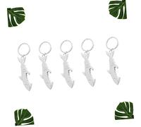 CLISPEED 5pcs Keychains with Bottle Opener Small Creative Key Holders for Men and Women Stylish Silver Key Tags Souvenirs and Gift