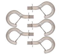 CLISPEED 5pcs M10 Spring-Loaded Eye Hooks Nickel-Plated Steel Wire Rope Q-Hanger Hooks for Outdoor String Lights, Hammocks, and Seasonal Decorations Ceiling and Wall Mount