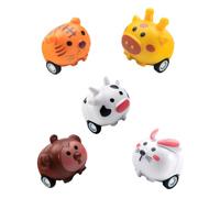 CLISPEED 5pcs Mini Animal Pull Back Cars Friction Powered Cartoon Vehicles for Fun Party Favors Cars for Boys for Development and Playtime