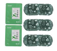 CLISPEED 5Pcs Mint Cold Compress Eye Treatment Patches Cooling Lotus Leaf Design Relieves Eye Fatigue Skin-friendly Breathable Non-woven for Dark Circles Dry Sleeping Use