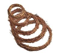 CLISPEED 5Pcs Natural Rattan Wreath Frames Flexible DIY Hoops for Christmas Holiday Party Indoor Outdoor Wall Door Decor Craft Supplies