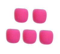 CLISPEED 5pcs Pink Sponge Microphone Covers Windproof Sleeves Elastic Mic Pads for Ktv Singing and Recording Noise Reduction
