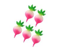 CLISPEED 5pcs Resin Fake Radish Models Realistic Vegetable Display Props for Home Kitchen Decoration Supermarket and Restaurant Tabletop Decor