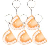 CLISPEED 5pcs Resin False Tooth Key Rings Set Funny Keychain Pendant for Organizing Keys and Bag Decoration, Creative and Adorable Keychain Accessories for Everyday Use