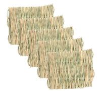 CLISPEED 5pcs Small Rabbit Mat and Breathable Guinea Pig Straw Mat Pad Summer Cooling Bed for Hamster Small Animal Nest Four Seasons Bedding