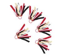 CLISPEED 5pcs Softball Hair Bow Ribbon Streamer Elastic Hair Tie with Smooth Cloth Surface, Prevents Slipping and Secures Ponytail, for Game Day and Training Sessions for Women Fans