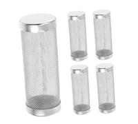 CLISPEED 5pcs Stainless Steel Aquarium Prefilter Mesh Guard Cylinder Screen with Inner Diameter for Fish Tank Intake Fry and Shrimp Protection Easy-clean Filter Inlet Baffle