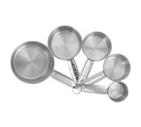 CLISPEED 5pcs Stainless Steel Measuring Cups with Scale for Home Kitchen Baking Cooking Accurate Portion Control Cups with Comfortable Grip and Easy Storage