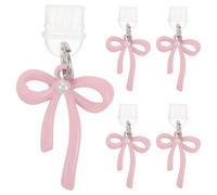 CLISPEED 5pcs USB C Dustproof Plug Pink Phone Charging Port Cover with Dust Protection and Easy Removal for Smartphones and Appliances, Pvc and Alloy Material, Cute DIY Style