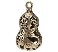 CLISPEED 5pcs Vintage Hollow Brass Gourd Pendants Keychain Charms DIY Material Pretty Decoration for Bag and Making Keychain Accessories
