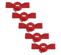 CLISPEED 5pcs Water Valve Handle Butterfly Handle for Shutoff Valve Aluminium Alloy Red 10x6mm Flat Hole Replacement for Tap and Shut Off Lever Outdoor Tap Control Plumbing
