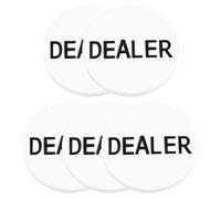 CLISPEED 5pcs White Poker Game Chips High-grade Bingo Counting Chips for Poker Night Home Gaming Accessories Suitable for Math Learning and Grouping