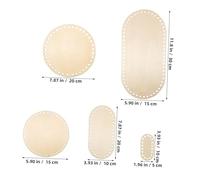 CLISPEED 5pcs Wood Crochet Basket Bases Oval and Round Solid Wood Bottoms for Knitting Bags and Craft Projects for DIY Weaving