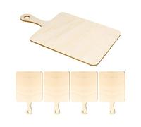 CLISPEED 5pcs Wood Cutting Board with Handle Blank Wood Sign Unfinished Craft Boards Safe Practical Beige for Kitchen Decoration