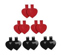 CLISPEED 6 Pairs Adhesive High Heel Pads Anti-skid Foot Cushions for Women Shoes Prevent Slipping and Loose Fit Heart Shaped Insoles for Stability and Comfort in Black and Red