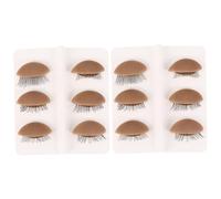 CLISPEED 6 Pairs Silicone Replacement Eyelids for Mannequin Head Realistic Removable Eyelids Tool for Eyelash Extension Practice Reusable Training Model for Beginners and Professionals