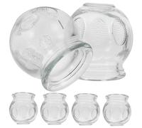 CLISPEED 6 Pcs Glass Cupping Therapy Set Thickened Glass Suction Cups for Muscle Relaxation and Blood Flow Activation Practical Home Massage Tool for Fire Cupping Therapy