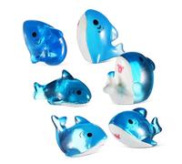 CLISPEED 6 Pcs Mini Resin Shark Figurines Ocean-themed Wear-resistant Animal Statues for Aquarium Decor and Micro Landscape Party Favors Tiny Sharks